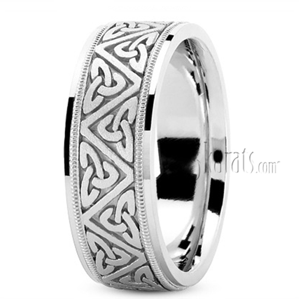 Celtic Triquetra Handcrafted Wedding Band - view 2