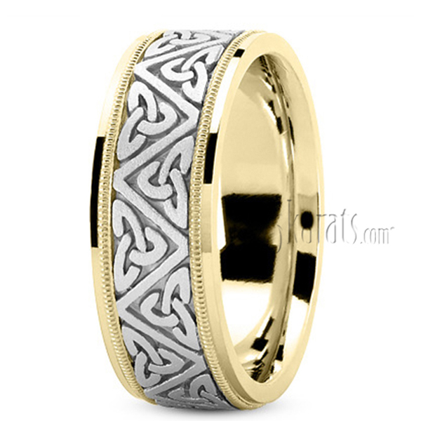 Celtic Triquetra Handcrafted Wedding Band - view 3