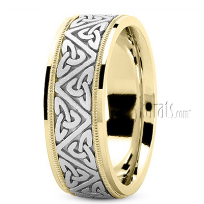 Celtic Triquetra Handcrafted Wedding Band - view 3 of 5