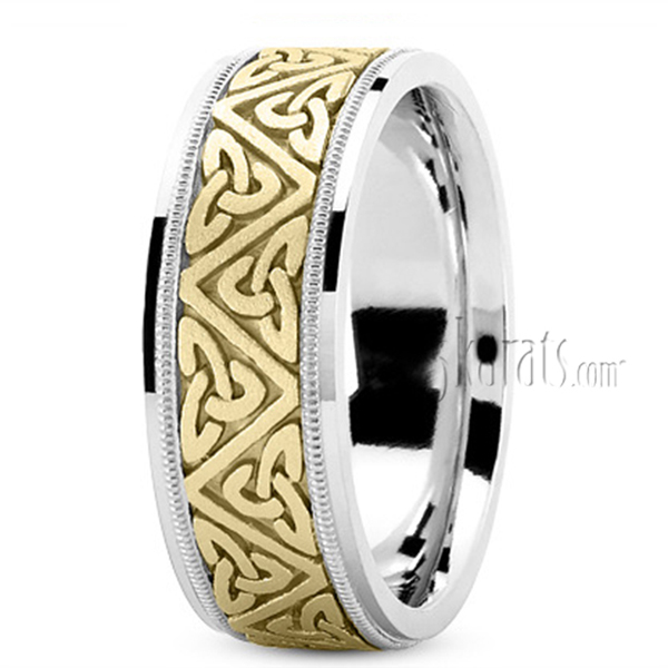 Celtic Triquetra Handcrafted Wedding Band - view 4