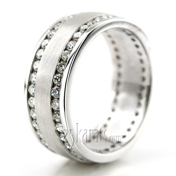 Channel-set Diamond Wedding Ring - view 5