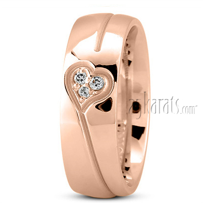 Elegant Heart Diamond Wedding Ring - view 2