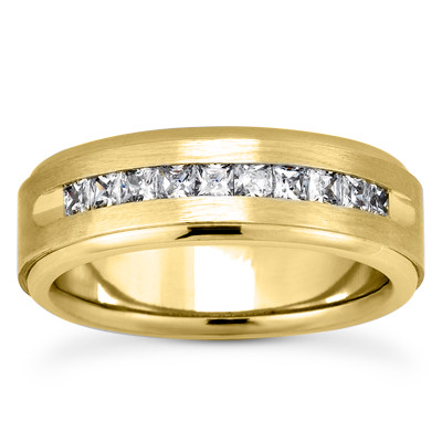 Channel Set Diamond Wedding Ring - view 2