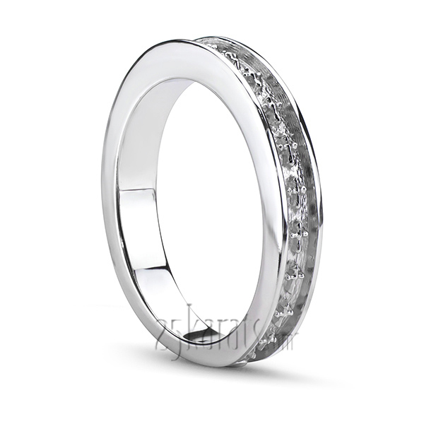 Engraved Cross Design Wedding Band - view 1