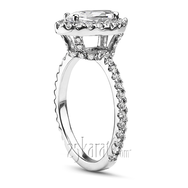 Marquise Center Micro Pave Set Diamond Engagement Ring (0.56 ct. tw.) - view 2