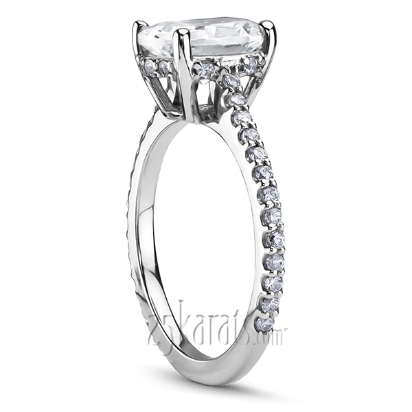 Pave Set Oval Diamond Engagement Ring (1/3 ct. t.w.) - view 2