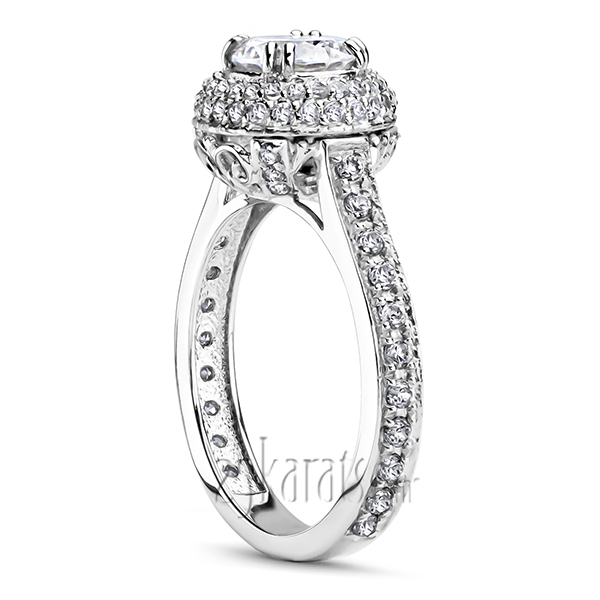 Pave Set Antique Style Diamond Engagement Ring (5/8 ct. t.w.) - view 2