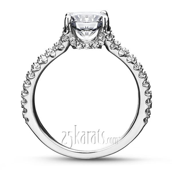 Micro Pave Set Split Shank Diamond Engagement Ring (1/2 ct. t.w.) - view 4