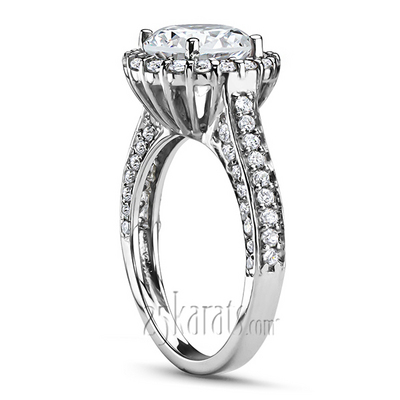 Halo Fancy Basket Pave Diamond Engagement Ring (3/4 ct. t.w.) - view 2 of 7