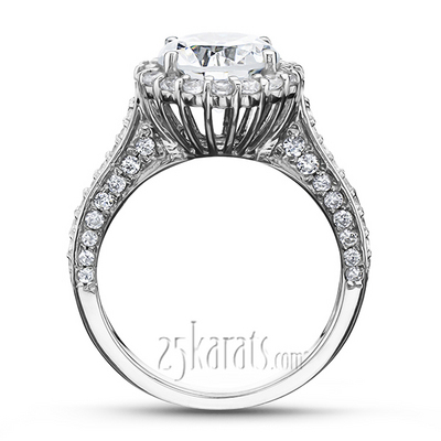 Halo Fancy Basket Pave Diamond Engagement Ring (3/4 ct. t.w.) - view 4 of 7