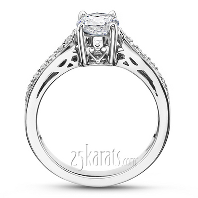 Scroll Design Basket Bead Set Diamond Engagement Ring (1/6ct. t.w.) - view 4 of 4