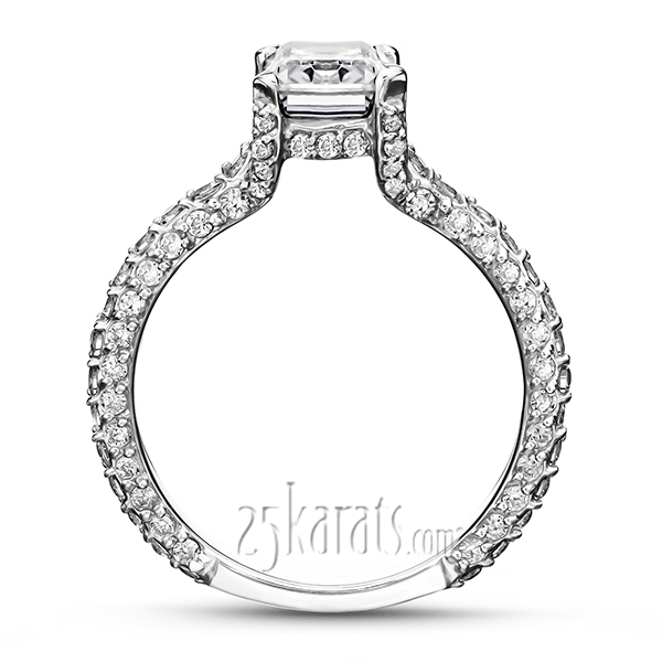 Micro Pave Set Diamond Engagement Ring (1.10 ct. tw.) - view 4