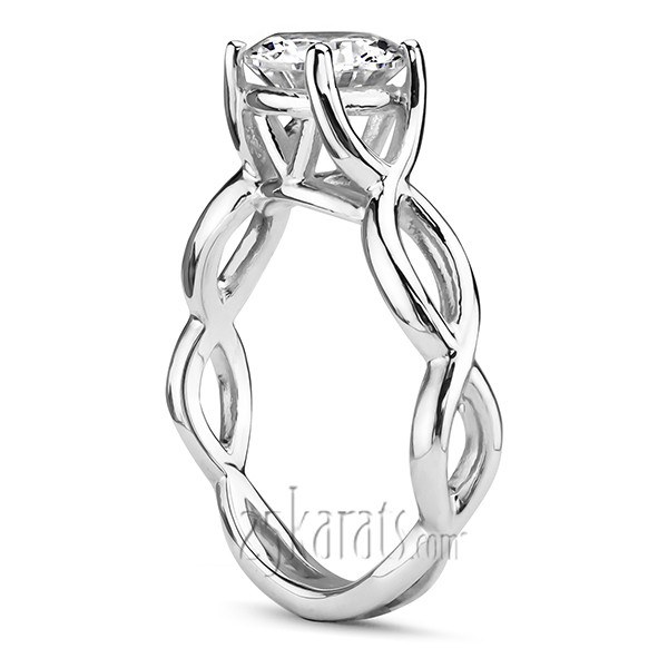 Infinity Shank Basket Setting Engagement Ring - view 2