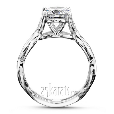 Infinity Shank Solitaire Ring with Diamond Accents On Prongs (1/10 ct. t.w.) - view 4 of 4