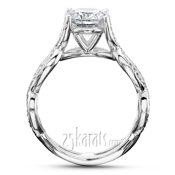 Pave Set Infinity Shank Solitaire Engagement Ring (1/2 ct. t.w.)  - view 4