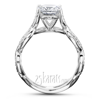 Pave Set Infinity Shank Solitaire Engagement Ring (1/2 ct. t.w.)  - view 4 of 4