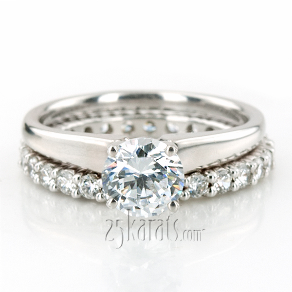 Stylish Solitaire With French Curve Cathedrals - view 5