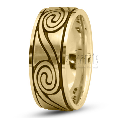 Spiral Design Handmade Wedding Band - view 2