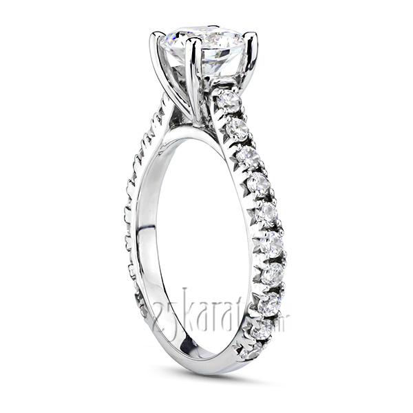 Micro Pave Set Classic Cathedral Diamond Engagement Ring (7/8 ct. t.w.) - view 2