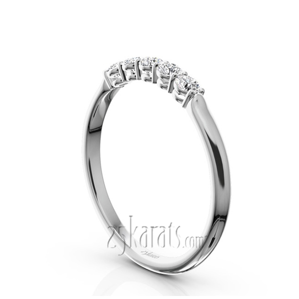 Shared Prong Classic Five Stone Anniversary Ring(1/4 ct. tw) - view 2