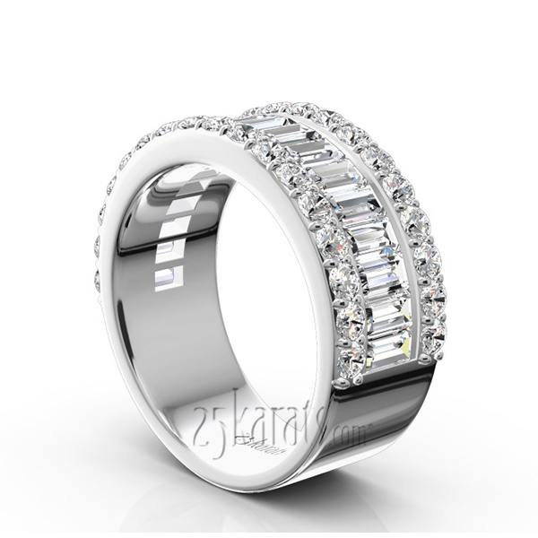 Baguette and Brilliant Round Diamond Anniversary Band (2 2/3 ct. tw.) - view 2