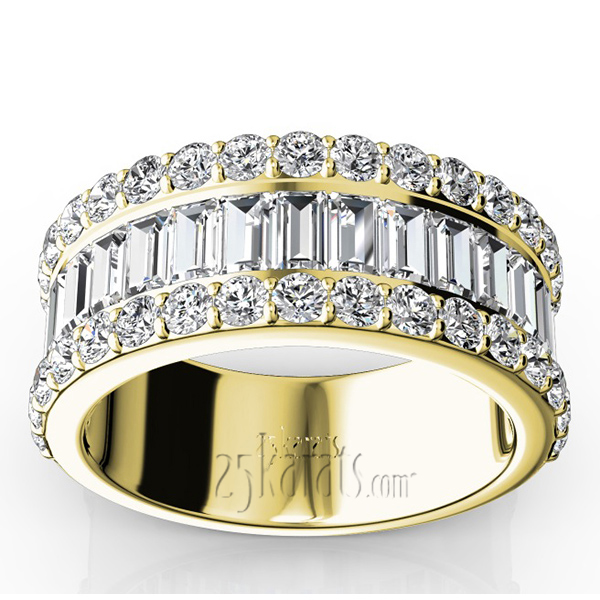 Baguette and Brilliant Round Diamond Anniversary Band (2 2/3 ct. tw.) - view 4