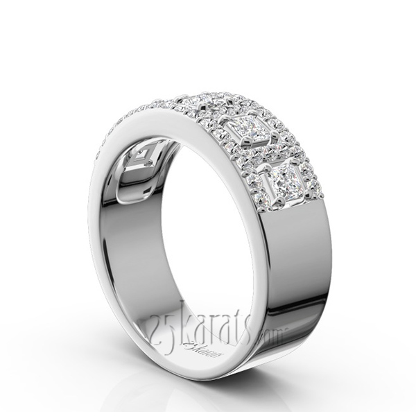 Princess and Brilliant Round Diamond Wedding Anniversary Band (0.94ct. tw.) - view 2