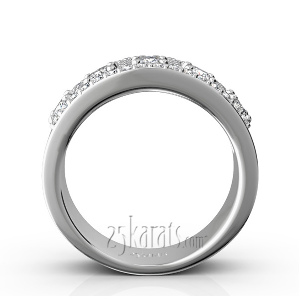 Princess and Brilliant Round Diamond Wedding Anniversary Band (0.94ct. tw.) - view 3