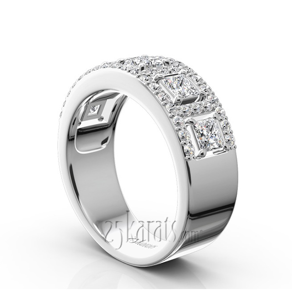 Princess and Brilliant Round Diamond Wedding Anniversary Band (1.33ct. tw.) - view 2