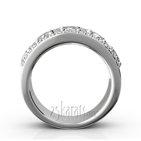 Princess and Brilliant Round Diamond Wedding Anniversary Band (1.33ct. tw.) - view 3