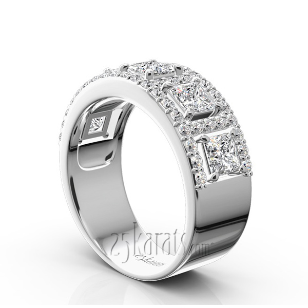 Princess and Brilliant Round Diamond Wedding Anniversary Band (1.85ct. tw.) - view 2