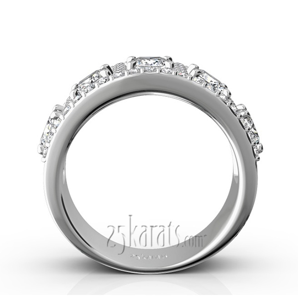 Princess and Brilliant Round Diamond Wedding Anniversary Band (1.85ct. tw.) - view 3