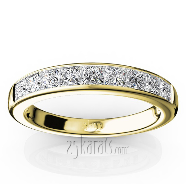 Elegant 9 Stone Princes Cut Diamond Anniversary Band (1.00ct.tw.) - view 4