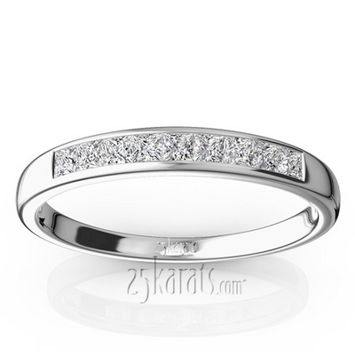 Channel Set Nine Stone Princess Cut Diamond Anniversary Band (1/4 ct. t.w.) - view 1 of 6