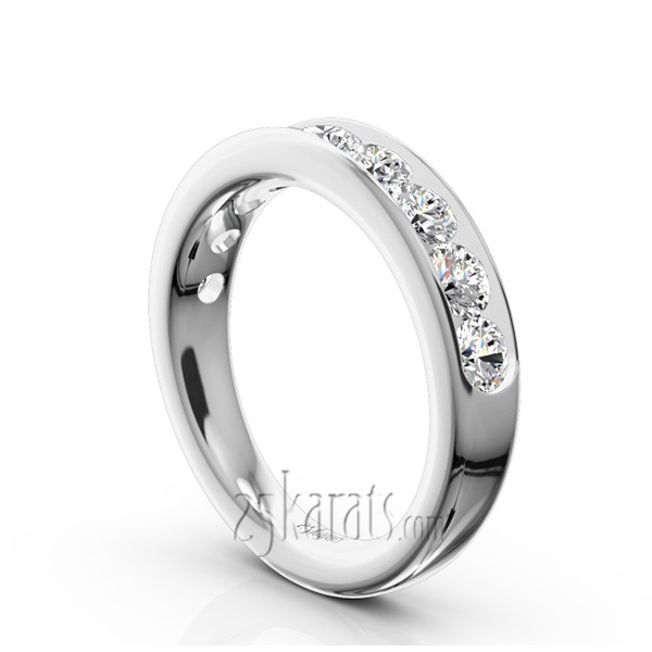 Brilliant Round 9 Stone Channel Set Diamond Anniversary Ring (1.25 ct. t.w.) - view 2