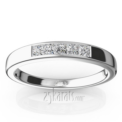 Channel Set 5 Stone Princes Cut Diamond Anniversary Band (1/4 ct. t.w.) - view 1 of 6