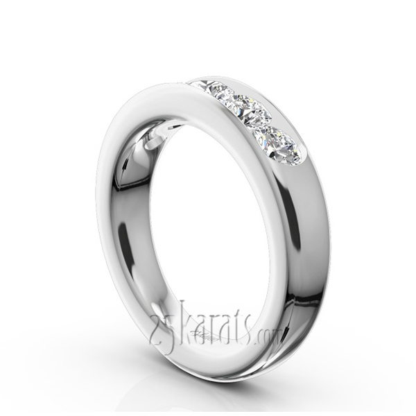 Brilliant Round 5 Stone Channel Set Woman Diamond Ring (1 1/4 ct. tw) - view 2