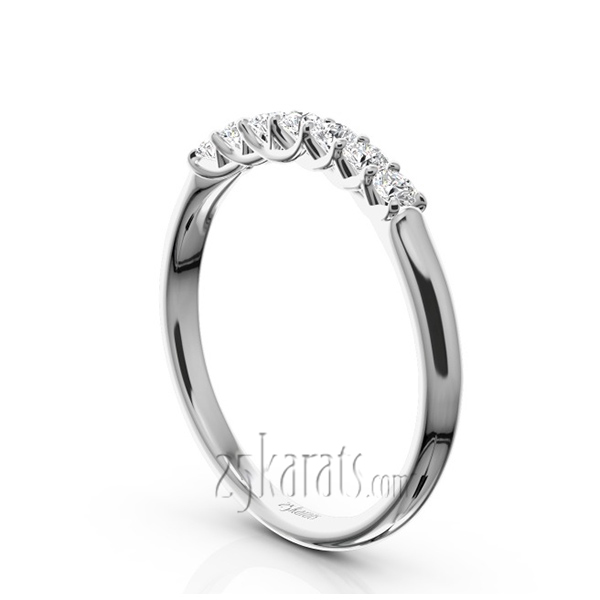 Low Set Trellis Setting 7 Stone Round Shank Women Anniversary Ring (1/4 ct. tw.) - view 2