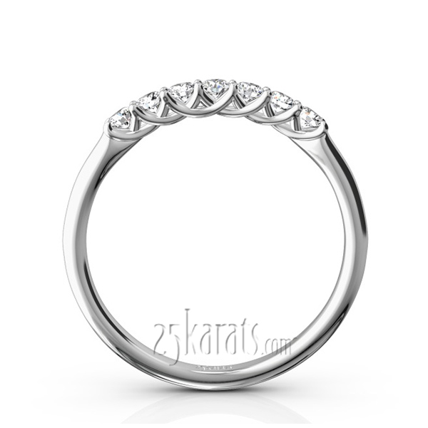 Low Set Trellis Setting 7 Stone Round Shank Women Anniversary Ring (1/4 ct. tw.) - view 3