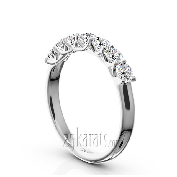 Low Set Trellis Setting 7 Stone Round Shank Women Anniversary Ring (3/4 ct. tw.) - view 1