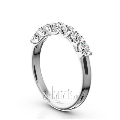 Low Set Trellis Setting 7 Stone Round Shank Women Anniversary Ring (3/4 ct. tw.) - view 1 of 8