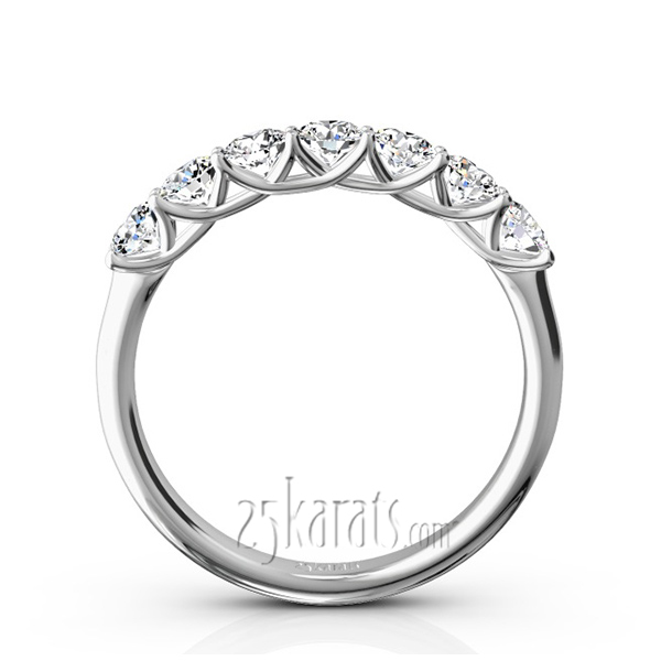 Low Set Trellis Setting 7 Stone Round Shank Women Anniversary Ring (3/4 ct. tw.) - view 2