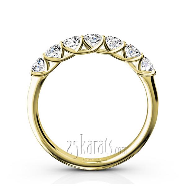 Low Set Trellis Setting 7 Stone Round Shank Women Anniversary Ring (3/4 ct. tw.) - view 4