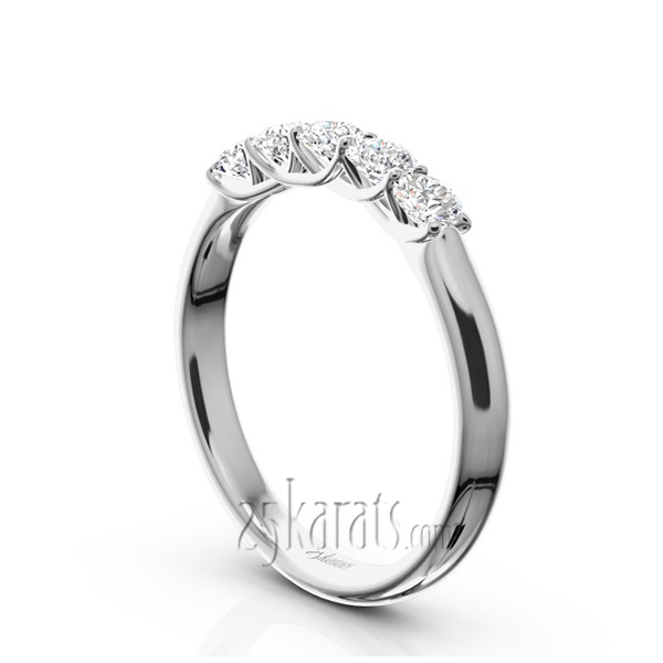 Low Set Trellis Setting 5-Stone Round Shank Anniversary Ring (1/2 ct. tw.) - view 2