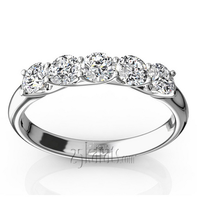 Low Set Trellis Setting 5-Stone Round Shank Anniversary Ring (3/4 ct. tw.) - view 1 of 10