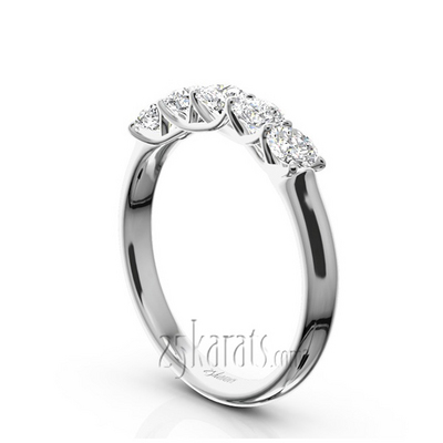 Low Set Trellis Setting 5-Stone Round Shank Anniversary Ring (3/4 ct. tw.) - view 2 of 10