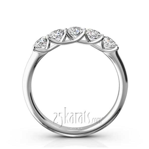 Low Set Trellis Setting 5-Stone Round Shank Anniversary Ring (3/4 ct. tw.) - view 3