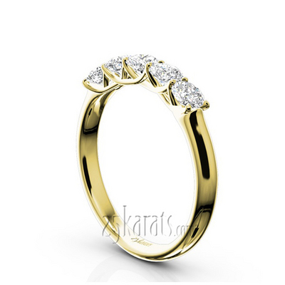 Low Set Trellis Setting 5-Stone Round Shank Anniversary Ring (3/4 ct. tw.) - view 5 of 10