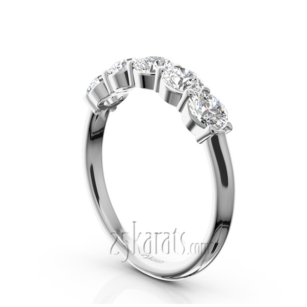 Classic 5 stone Closed Basket Anniversary Band (1.00ct. tw) - view 2