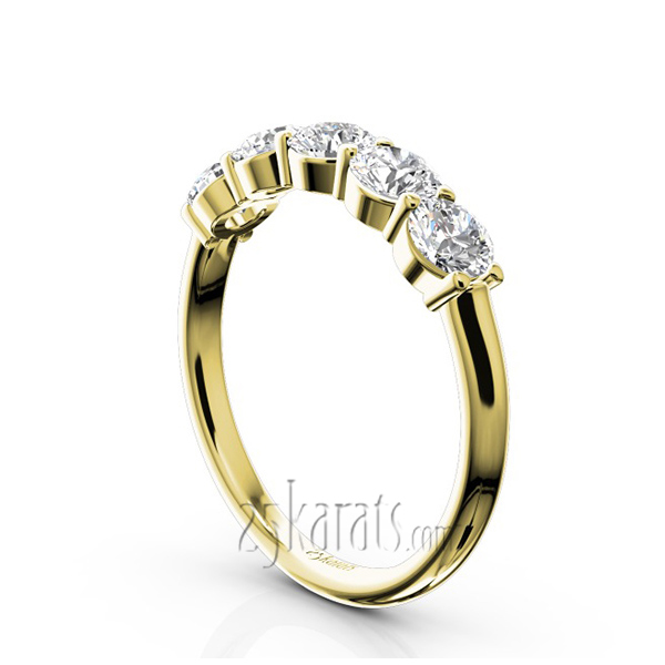 Classic 5 stone Closed Basket Anniversary Band (1.00ct. tw) - view 5